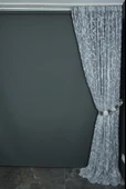 BÜYÜK SARMAŞIK MODEL GRİ RENK TEK KANAT Hazır dikilmiş Pileli Fon Perde 300*260 cm thumbnail 7
