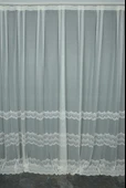 DANTEL MODEL KREM RENK TEK KANAT Hazır dikilmiş Pileli Fon Perde 300*260 cm thumbnail 2