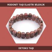 Detoks Taşı Rodonit Doğal Taşı Elastik Bileklik DB167 - 1