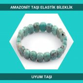 Uyum Taşı Amazonit Doğal Taşı Elastik Bileklik DB144 - 1