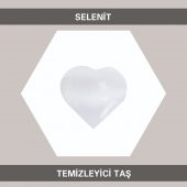 Kalp Modeli Doğal Selenit Masaj Taşı (Beyaz) - 1