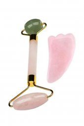 Pembe Kuvars Yeşim Taşı Roller Ve Gua Sha Fh10576 Masaj Taşı - 1