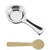 HomeCare Paslanmaz 6 Adet Metal Çay Süzgeci Ahşap Kaşık Seti 714340 - 1