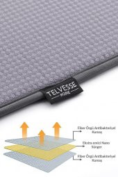 Bulaşık Kurutma Örtüsü Nanofiber Bulaşık Matı Kurulama Bezi Ultra Emici Bulaşık Örtüsü Gri - 4