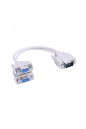 VGA 2li Çoklayıcı Y Splitter kablo 1 erkek 2 dişi - 1