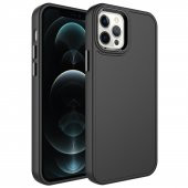 KNY Apple İphone 13 Pro Kılıf Metal Çerçeveli Mat Sert Botox Kapak Siyah - 1