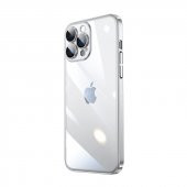 KNY Apple İphone 14 Pro Max Kılıf Renkli Kenarlı Sert Riksos Kapak Gri - 1