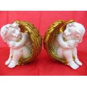 HEDİYELİK › KARIŞIK › Melek Figürler-QQC 2Lİ OTURAN MELEK>>8X6.5X8 CM. - 1