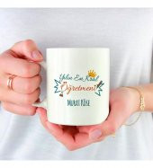 Kişiye Özel Öğretmenler Günü En Kral Öğretmen Baskılı Porselen Beyaz Kupa Bardak HK2319 - 1