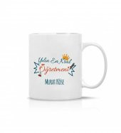 Kişiye Özel Öğretmenler Günü En Kral Öğretmen Baskılı Porselen Beyaz Kupa Bardak HK2319 - 4