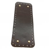 Angel Çanta Aksesuar Gerçek Deri Koyu Kahve 30X12 cm Dikdörtgen Light Gold Metalli Çanta Tabanı - 1