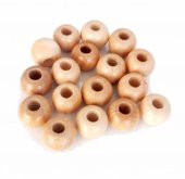 Angel Çanta Aksesuar 20 Mm 10 Adet Açık Renk Ahşap Yuvarlak Boncuk - 1