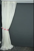 KARELİ MODEL KREM RENK TEK KANAT Hazır dikilmiş Pileli Fon Perde 300*260 cm thumbnail 6