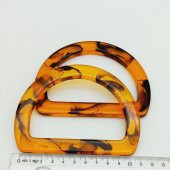 Angel Çanta Aksesuar D Model Leopar Desen Kehribar Renk Akrilik Çanta Sapı - 2