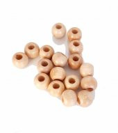 Angel Çanta Aksesuar 14 Mm 10 Adet Açık Renk Ahşap Yuvarlak Boncuk - 1
