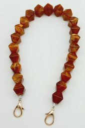 Angel Çanta Aksesuar Akrilik Sekizgen Boncuklu Kehribar Renk 50 Cm Çanta Sapı - 1