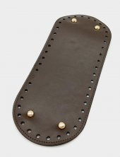 Angel Çanta Aksesuar Suni Deri Kahverengi 30X12 cm Oval Çanta Tabanı (Light Gold Aparatlı) - 1