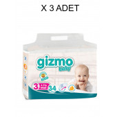 GİZMO BEBEK BEZİ 3 NUMARA (4-9 KG) 34 'Lİ X 3 ADET - 1