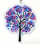 Rengarenk Ağaçlı Füzyon Cam Duvar Dekorasyonu thumbnail 1