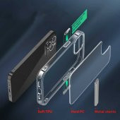 Apple iPhone 14 Pro Max 6.7 Kılıf Standlı Şeffaf Silikon L-Stand Kapak - 8