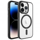 Apple iPhone 14 Pro Max Kılıf Wireless Şarj Özellikli Zore Krom Magsafe Silikon Kapak - 10