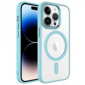 Apple iPhone 14 Pro Kılıf Wireless Şarj Özellikli Zore Krom Magsafe Silikon Kapak - 10