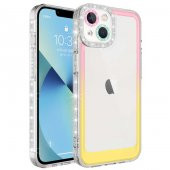 Apple iPhone 14 Kılıf Simli ve Renk Geçiş Tasarımlı Lens Korumalı Zore Park Kapak - 8