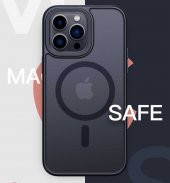 Apple iPhone 14 Pro Kılıf Wireless Şarj Özellikli Zore Hibrit Magsafe Kapak - 3