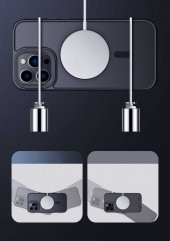Apple iPhone 14 Pro Kılıf Wireless Şarj Özellikli Zore Hibrit Magsafe Kapak - 5