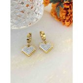 Aksesuar Çarşisi Kalp Tasarımlı Zirkon Taşlı Özel Seri Küpe thumbnail 1