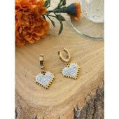 Aksesuar Çarşisi Kalp Tasarımlı Zirkon Taşlı Özel Seri Küpe thumbnail 2