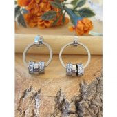 Aksesuar Çarşisi Zirkon Taş Tasarımlı Silver Halka Küpe - 4
