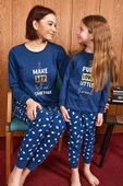 Roly Poly 2995 Pure Love Little Sweet Koyu İndigo Kız Çocuk Uzun Kol Pijama Takım - 2
