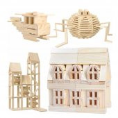 Woodoy City Wood 100 Parça Ahşap Eğitici Bloklar Seti KR101City Wood Hayal Gücü Genişleten Bloklar - 4