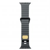KNY Apple Watch 7 45 MM İçin Düz Desenli Silikon Kayış-Kordon KRD-73 Gri - 1