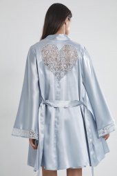 Saten Dantelli Gecelik & Sabahlık Takım thumbnail 3