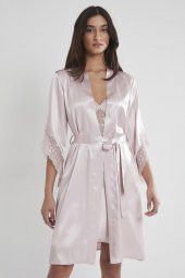 Saten Dantelli Gecelik & Sabahlık Takım thumbnail 1