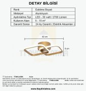 TT Aydınlatma TT405-2-ESK  Eskitme Boyalı 2 li Kare Led Avize - 4