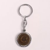 AY-YILDIZ TASARIMLI BRONZ-METAL ANAHTARLIK/MDL-1699 - 1