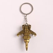 F16 SAVAŞ UÇAĞI TASARIMLI BRONZ ANAHTARLIK/MDL-1748 - 1