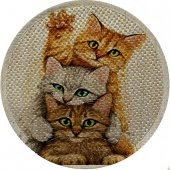Glipet Desenli Çift Taraflı Kedi Tırmalama Paspası  Yuvarlak Yellow 36*36 cm - 3