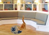 Glipet Desenli Çift Taraflı Kedi Tırmalama Paspası  Yuvarlak Twoblue 36*36 cm - 1