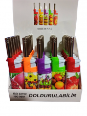 hagiki (25 Adet) Kısa Ocak Çakmağı Manyetolu Doldurulabilir Çakmak (25 Adet) - 1