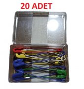 hagiki (20 adet) No4 Renkli Çengelli İğne 6 CM 10 Adetli Çatal İğne (20 Adet) - 1