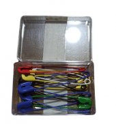 hagiki (1 adet) No4 Renkli Çengelli İğne 6 CM 10 Adetli Çatal İğne (1 Adet) - 1