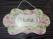 gik Mutfak Oda İsimliği Gül Desenli Kapı Süsü - 1