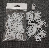 Hagiki 30 Adetli Çengelli Geçmeli Perde Düğmesi Plastik Perde Ruleti Geçmeli Çengelli 30 Adetli - 1