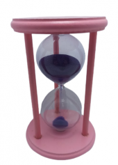 hagiki (1 Adet) Pembe Kum Saati 5 Dakika Süreli Ahşap Küçük Boy (1 Adet) - 1