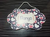 gik Banyo Oda İsimlik Ahşap Kapı İsimliği - 1