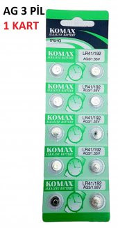 hagiki (1 Kart) AG3/LR41/142 Pil 10lu  Alkaline Düğme Pil ag 3 (1 Kart) - 1
